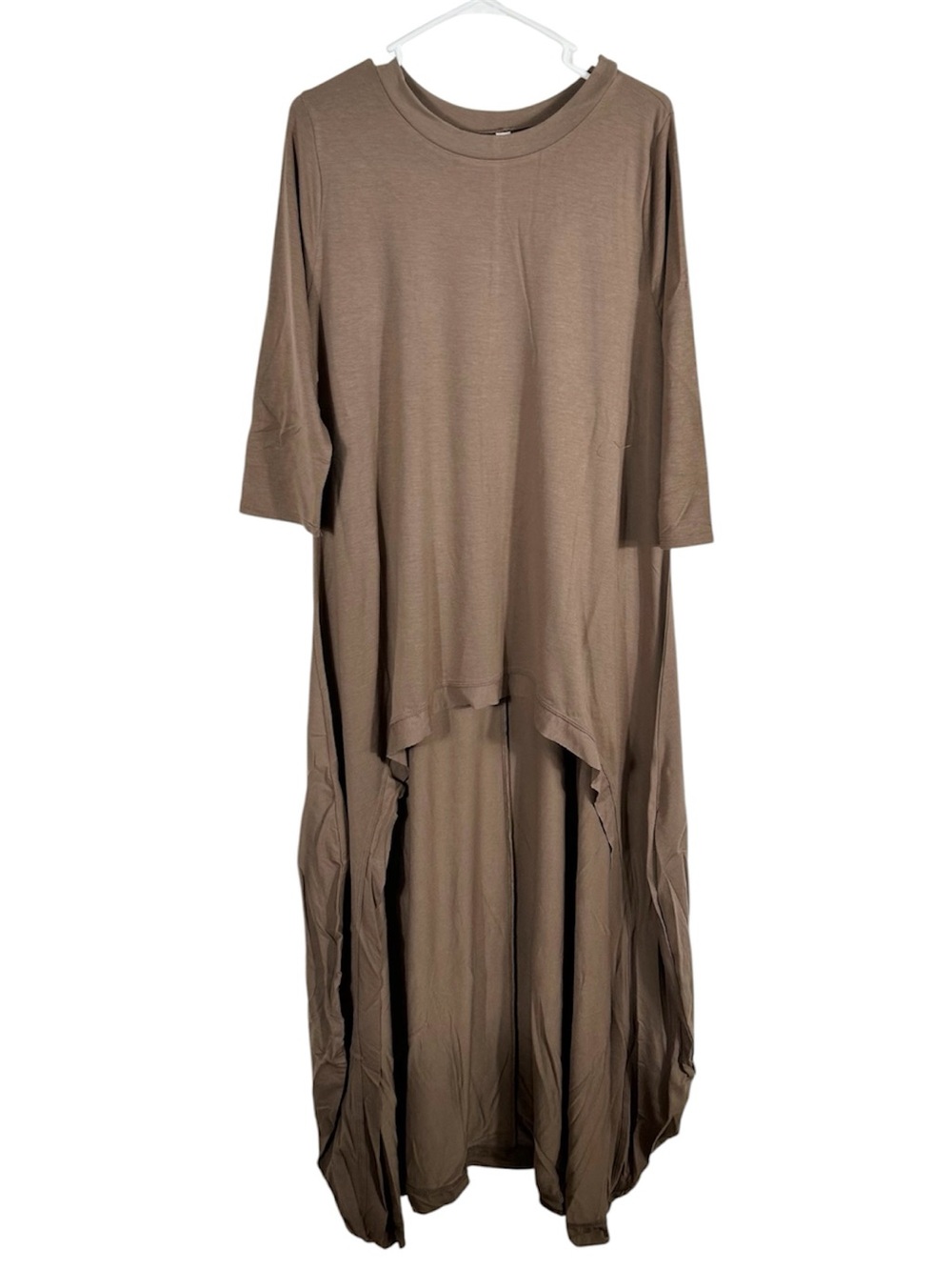 Zenana Premium NWT High Low Tunic Top XL Mocha Brown Short Sleeve